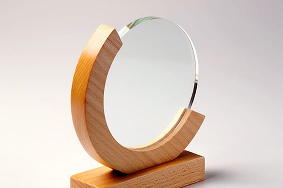trofeos cristal y madera