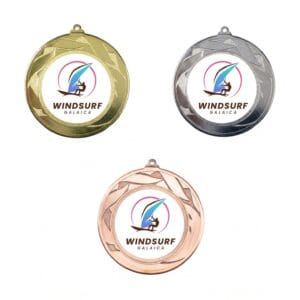 Medalla deportiva NEIRA XL con logotipo de club impreso a todo color