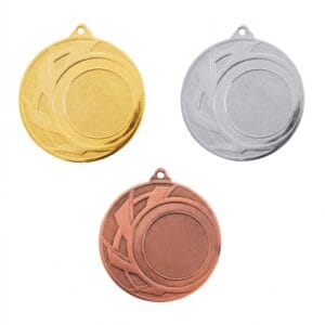 Medalla deportiva ONS en sus tres acabados: oro, plata y bronce
